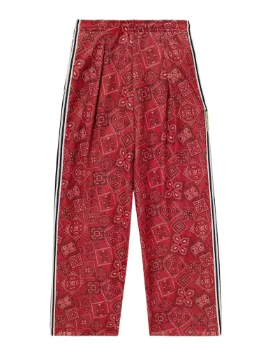 KAPITAL Wide-Leg Striped Webbing-Trimmed Bandana-Print Tech-Jersey Track Pants - Men | Thumbnail 1