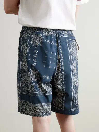 KAPITAL Straight-Leg Belted Bandana-Print Patchwork Cotton-Twill Shorts - Men | Thumbnail 4