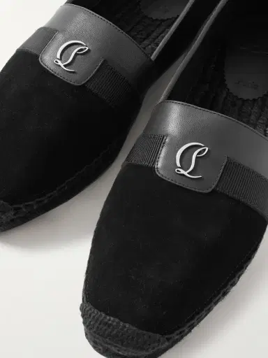 Christian Louboutin Alfarica Logo-Embellished Leather and Grosgrain-Trimmed Suede Espadrilles - Men | Thumbnail 5 Christian Louboutin Alfarica Logo-Embellished Leather and Grosgrain-Trimmed Suede Espadrilles - Men | Thumbnail 5
