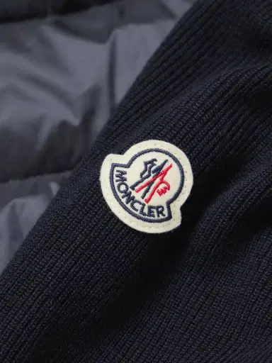 Moncler Logo-Appliquéd Wool-Trimmed Quilted Shell Hooded Down Zip-Up Cardigan - Men | Thumbnail 4