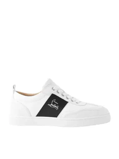 Christian Louboutin Retero Full-Grain Leather-Trimmed Canvas Sneakers - Men | Thumbnail 1 Christian Louboutin Retero Full-Grain Leather-Trimmed Canvas Sneakers - Men | Thumbnail 1