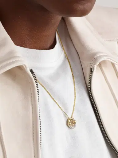 Greg Yuna Umlaut Half 18-Karat Gold Diamond Pendant - Men | Thumbnail 2 Greg Yuna Umlaut Half 18-Karat Gold Diamond Pendant - Men | Thumbnail 2