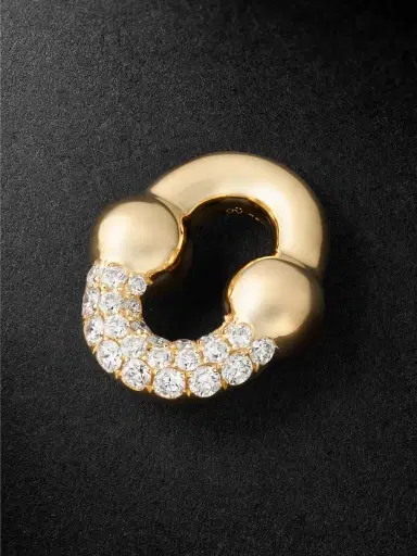 Greg Yuna Umlaut Half 18-Karat Gold Diamond Pendant - Men | Thumbnail 1 Greg Yuna Umlaut Half 18-Karat Gold Diamond Pendant - Men | Thumbnail 1