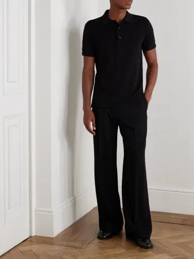 Tom Ford Slim-Fit Lyocell and Cotton-Blend Piqué Polo Shirt - Men | Thumbnail 2 Tom Ford Slim-Fit Lyocell and Cotton-Blend Piqué Polo Shirt - Men | Thumbnail 2