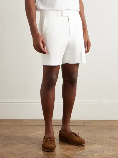 Tom Ford Straight-Leg Pleated Stretch-Cotton Twill Shorts - Men | Thumbnail 3