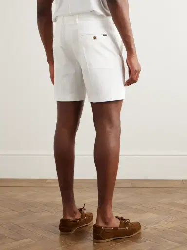 Tom Ford Straight-Leg Pleated Stretch-Cotton Twill Shorts - Men | Thumbnail 4