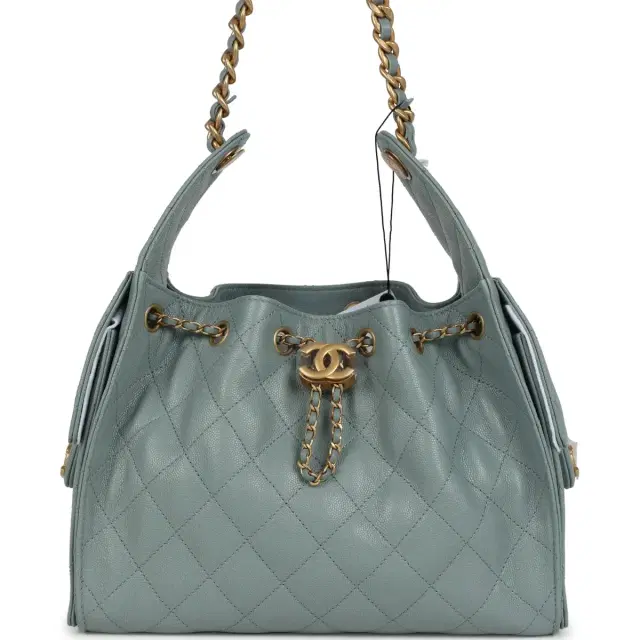 Chanel Chanel Small 25 Hobo Bag Green Caviar Antique Gold Hardware