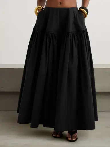 Alaïa Gathered Cotton-poplin Maxi Skirt | Thumbnail 3