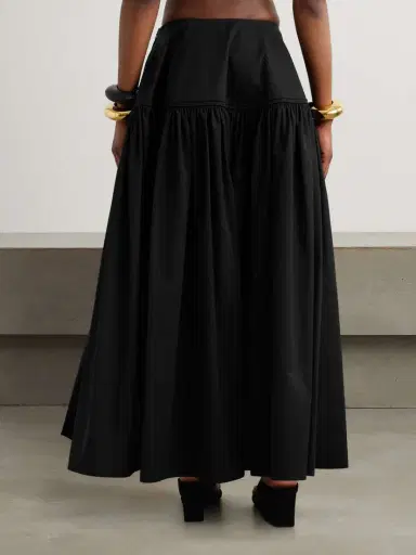 Alaïa Gathered Cotton-poplin Maxi Skirt | Thumbnail 4