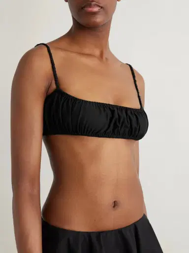 Alaïa Gathered Cotton-poplin Bralette | Thumbnail 3 Alaïa Gathered Cotton-poplin Bralette | Thumbnail 3