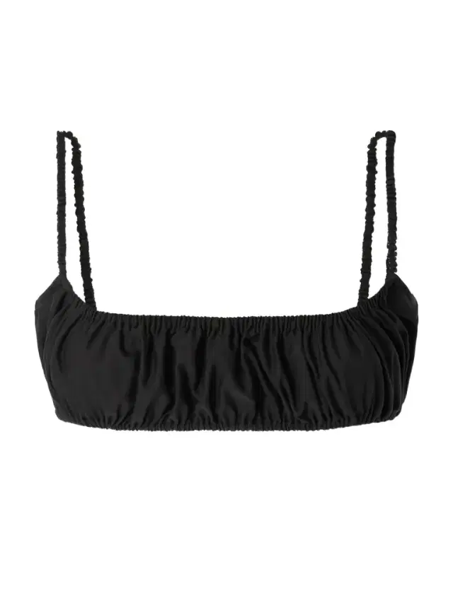 Alaïa Gathered Cotton-poplin Bralette