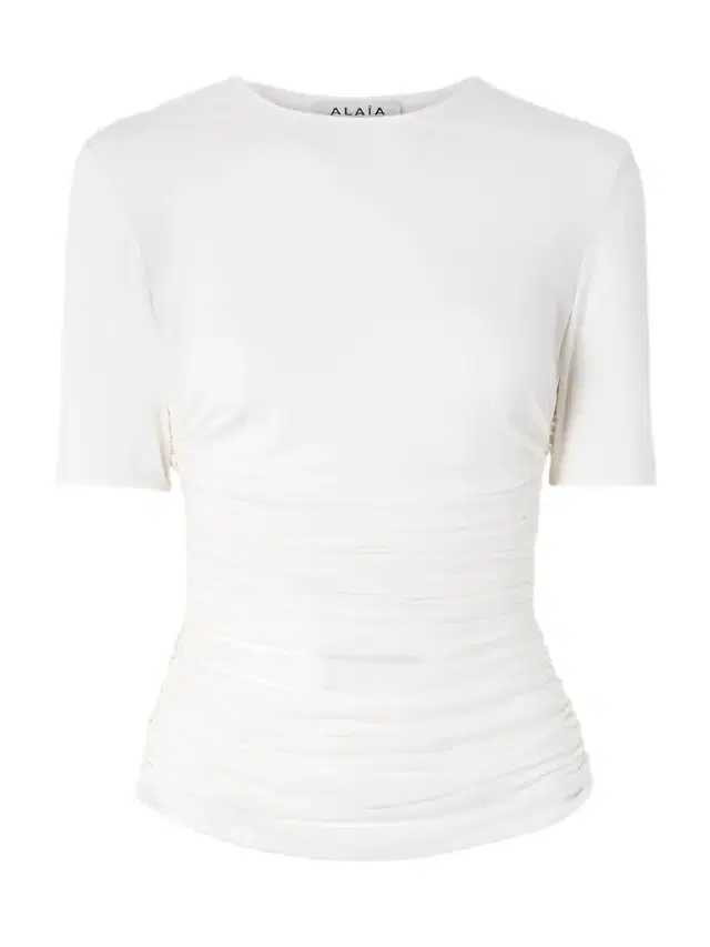 Alaïa Ruched Stretch-jersey T-shirt