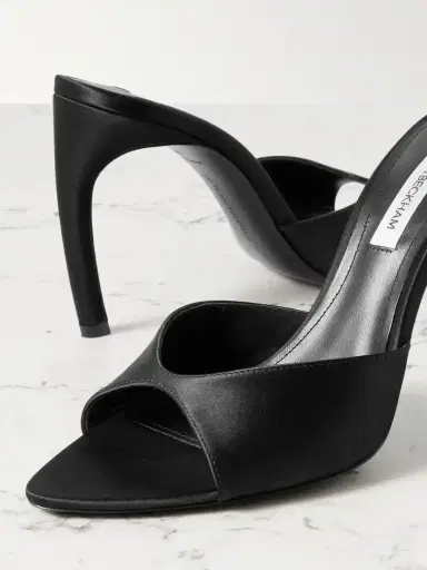 Victoria Beckham Harlow 100 Satin Mules | Thumbnail 4 Victoria Beckham Harlow 100 Satin Mules | Thumbnail 4
