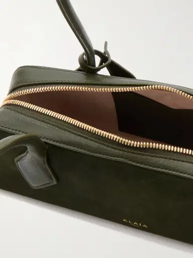 Alaïa Le Teckel Small Leather-trimmed Suede Shoulder Bag | Thumbnail 5