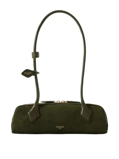 Alaïa Le Teckel Small Leather-trimmed Suede Shoulder Bag | Thumbnail 1