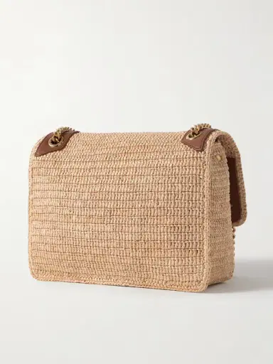 Saint Laurent Niki Medium Leather-trimmed Raffia Shoulder Bag | Thumbnail 3