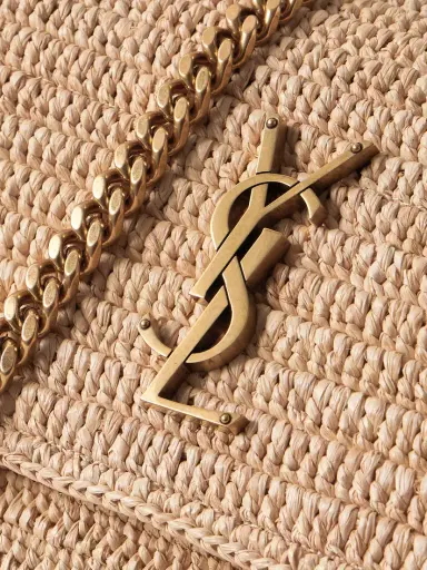 Saint Laurent Niki Medium Leather-trimmed Raffia Shoulder Bag | Thumbnail 4