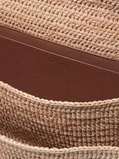 Saint Laurent Niki Medium Leather-trimmed Raffia Shoulder Bag | Thumbnail 5