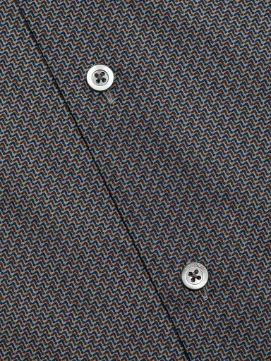 Emporio Armani Men's Micro Chevron Sport Shirt - Solid Dark Blue - Size Medium | Thumbnail 7