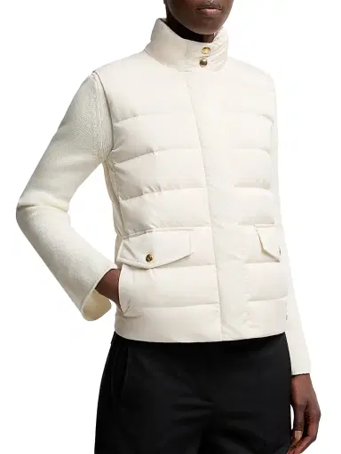 Moncler Women's Besset Puffer Vest - White | Thumbnail 2