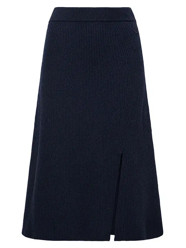 Women's Skirt in Wool & Cashmere - Dark Blue
