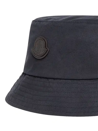 Moncler Men's Hat in Cotton Gabardine - Navy Blue | Thumbnail 2 Moncler Men's Hat in Cotton Gabardine - Navy Blue | Thumbnail 2