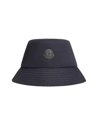 Moncler Men's Hat in Cotton Gabardine - Navy Blue | Thumbnail 1 Moncler Men's Hat in Cotton Gabardine - Navy Blue | Thumbnail 1