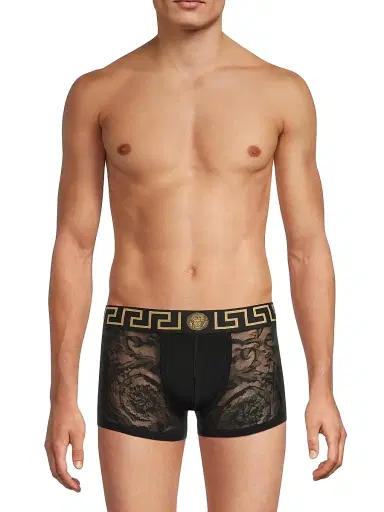 Versace Men's Parigamba Intimo Greca Trunks - Black | Thumbnail 3 Versace Men's Parigamba Intimo Greca Trunks - Black | Thumbnail 3
