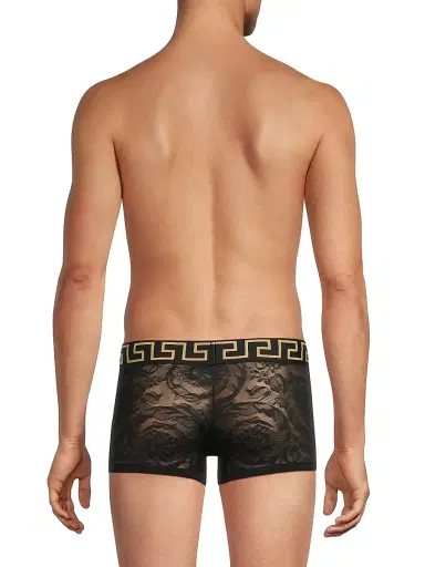 Versace Men's Parigamba Intimo Greca Trunks - Black | Thumbnail 5 Versace Men's Parigamba Intimo Greca Trunks - Black | Thumbnail 5