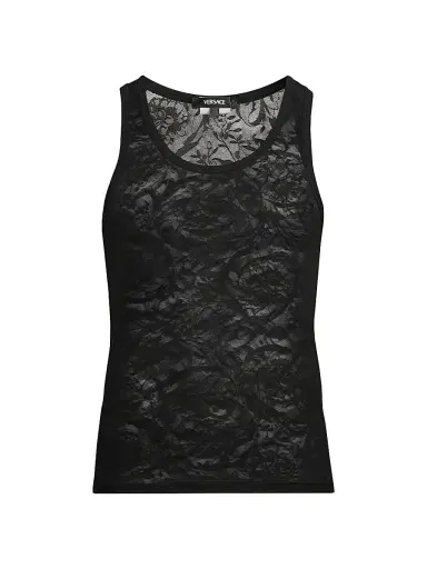 Versace Men's Barocco Sheer Lace Tank | Thumbnail 1