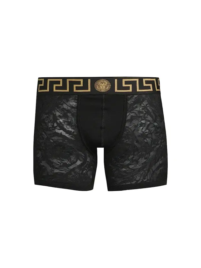 Versace Men's Parigamba Intimo Greca Boxer Brief - Black