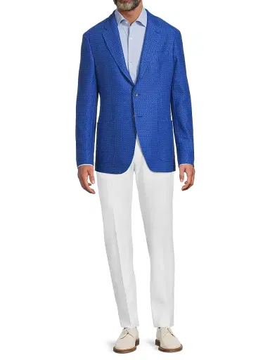 Etro Men's Textured Cotton Jacket - High Blue - Size 44 | Thumbnail 2