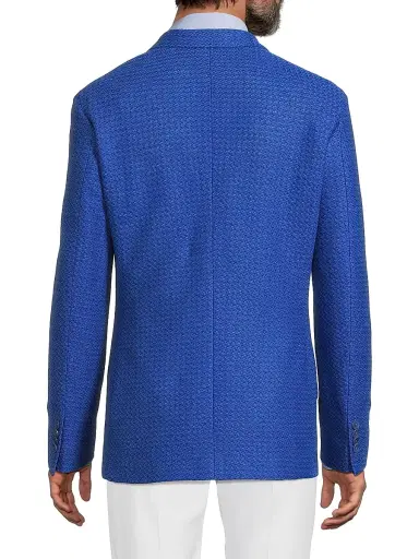 Etro Men's Textured Cotton Jacket - High Blue - Size 44 | Thumbnail 5