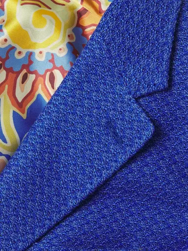 Etro Men's Textured Cotton Jacket - High Blue - Size 44 | Thumbnail 6