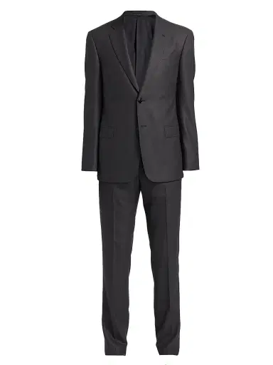 Giorgio Armani Men's Wool Trousers - Stone | Thumbnail 1 Giorgio Armani Men's Wool Trousers - Stone | Thumbnail 1