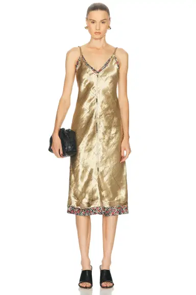 Bottega Veneta Liquid Metal Charmeuse Dress | Thumbnail 1