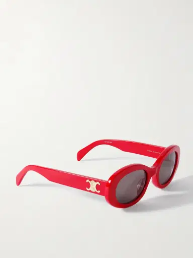 CELINE Eyewear Triomphe Oval-frame Acetate Sunglasses | Thumbnail 3