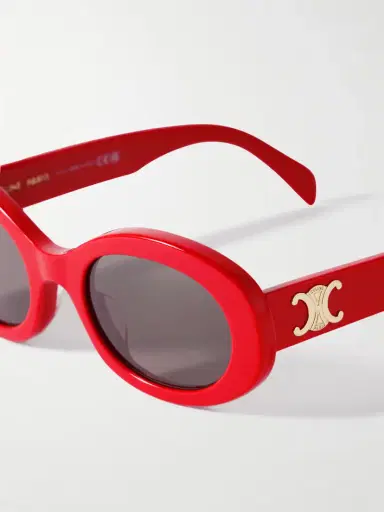 CELINE Eyewear Triomphe Oval-frame Acetate Sunglasses | Thumbnail 4