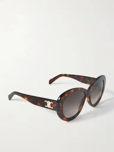 CELINE Eyewear Triomphe Round-frame Tortoiseshell Acetate Sunglasses | Thumbnail 3 CELINE Eyewear Triomphe Round-frame Tortoiseshell Acetate Sunglasses | Thumbnail 3