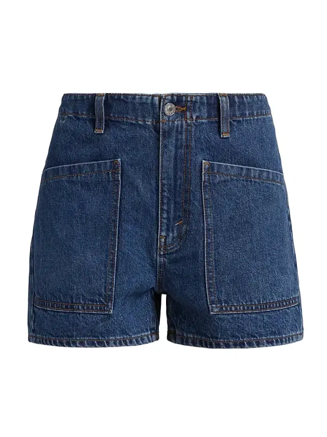 Re/done Women's Bender Utility Jean Shorts - Rustic Indigo