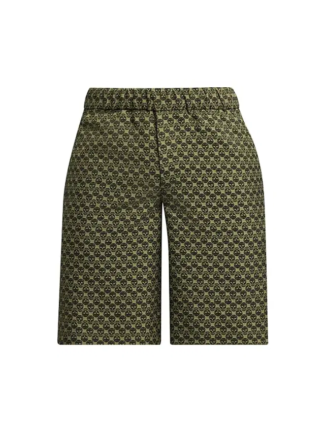 McQueen Men's Skull Pajama Shorts - Olive