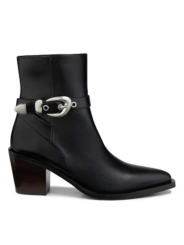 Stuart Weitzman Women's Maven Leather Booties - Black