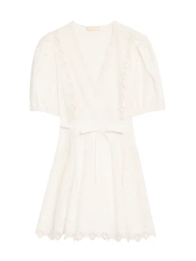 Ulla Johnson Women's Camila Lace-Trim Cotton A-Line Minidress - White