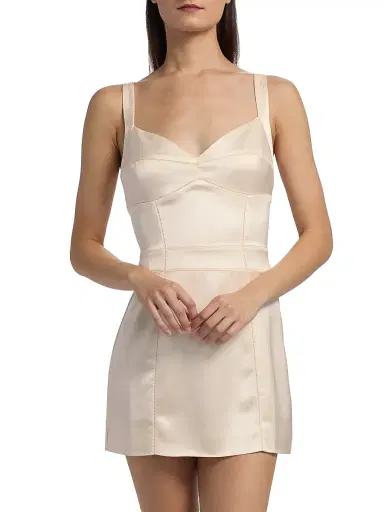 Reformation Women's Linda Satin Dress - Fior Di Latte - Size 12 | Thumbnail 3 Reformation Women's Linda Satin Dress - Fior Di Latte - Size 12 | Thumbnail 3