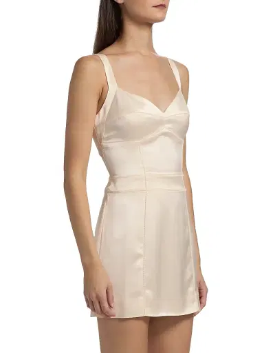 Reformation Women's Linda Satin Dress - Fior Di Latte - Size 12 | Thumbnail 4 Reformation Women's Linda Satin Dress - Fior Di Latte - Size 12 | Thumbnail 4
