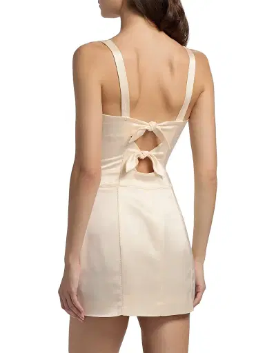 Reformation Women's Linda Satin Dress - Fior Di Latte - Size 12 | Thumbnail 5 Reformation Women's Linda Satin Dress - Fior Di Latte - Size 12 | Thumbnail 5