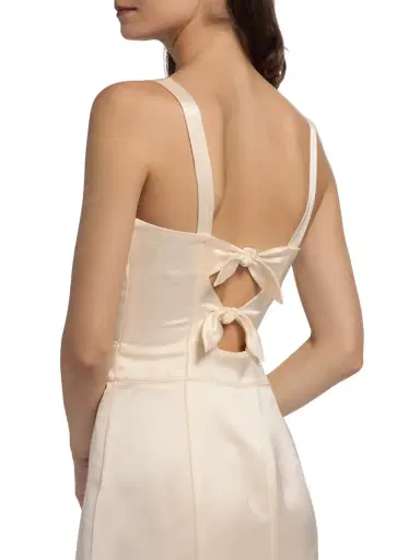 Reformation Women's Linda Satin Dress - Fior Di Latte - Size 12 | Thumbnail 6 Reformation Women's Linda Satin Dress - Fior Di Latte - Size 12 | Thumbnail 6