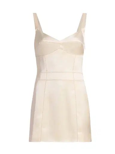 Reformation Women's Linda Satin Dress - Fior Di Latte - Size 12 | Thumbnail 1 Reformation Women's Linda Satin Dress - Fior Di Latte - Size 12 | Thumbnail 1
