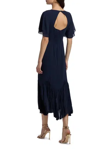 Reformation Women's Salvia Pleated Ruffle Midi-Dress | Thumbnail 5 Reformation Women's Salvia Pleated Ruffle Midi-Dress | Thumbnail 5