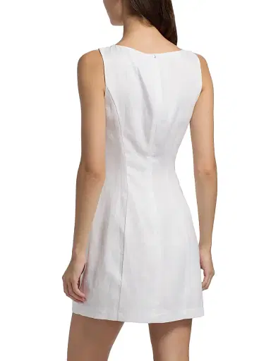 Reformation Women's Zarae Linen Minidress - White - Size 12 | Thumbnail 5
